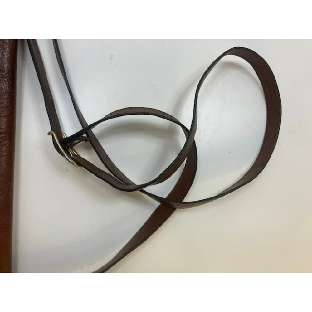 Rare Vtg Michael Rome Vintage Italian Leather Brown Crossbody Purse‎